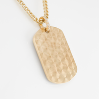 Photo Pendant | Big Dog Tag with Natural Diamonds • 10K, 14K and Color Options