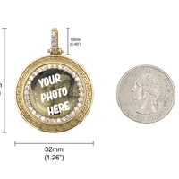 Photo Pendant | Designed Rim with Natural Diamonds (with 10K, 14K & Color Options)