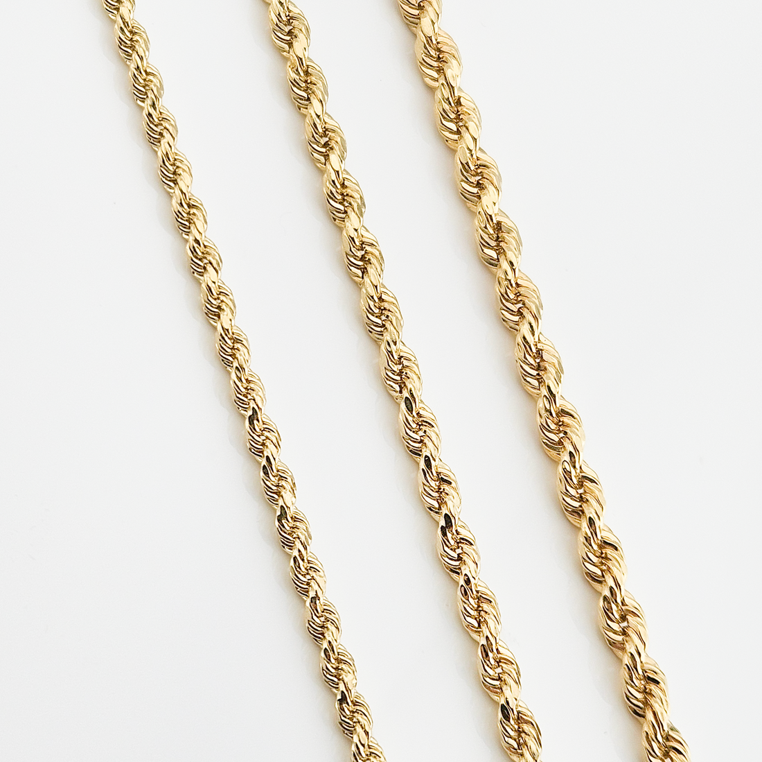 14K Real Solid Gold Rope Chain