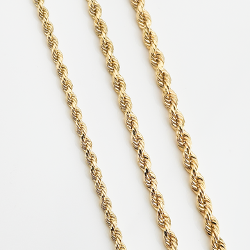 14K Real Solid Gold Rope Chain