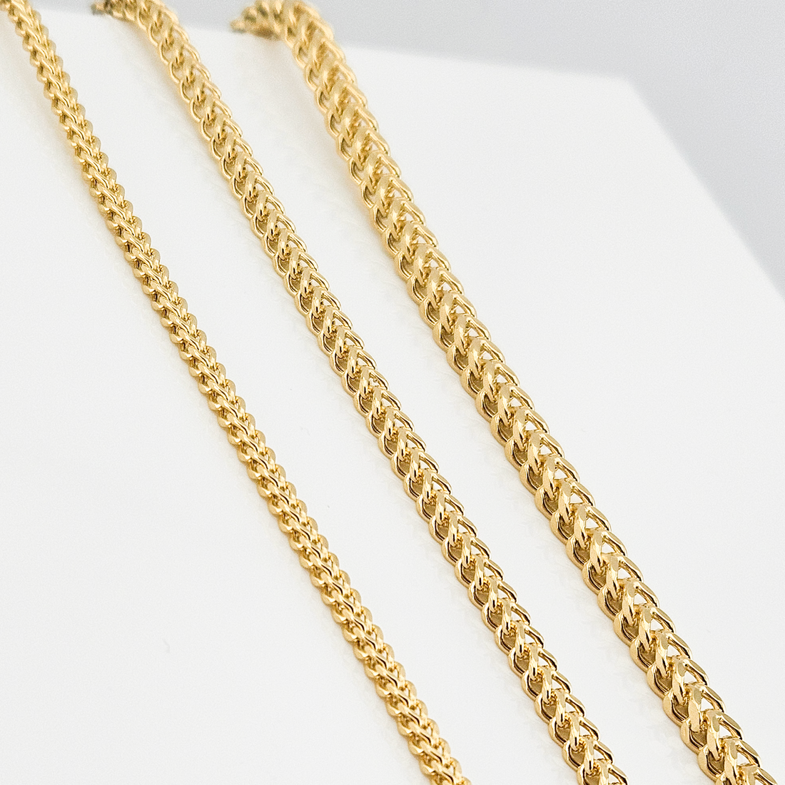 14K Real Solid Gold Franco Chain