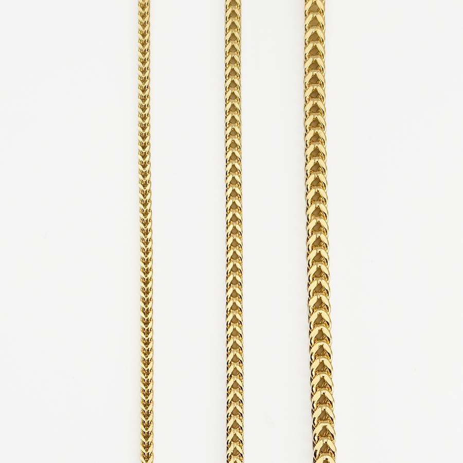 14K Real Solid Gold Franco Chain