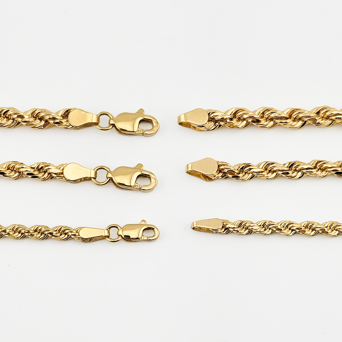 14K Real Solid Gold Rope Chain