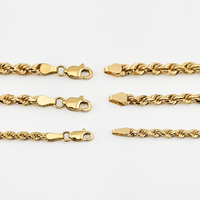 14K Real Solid Gold Rope Chain