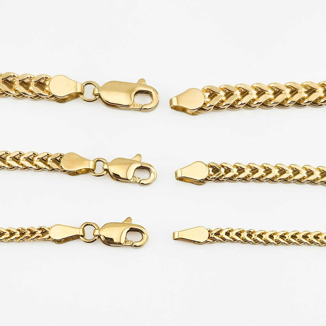 14K Real Solid Gold Franco Chain