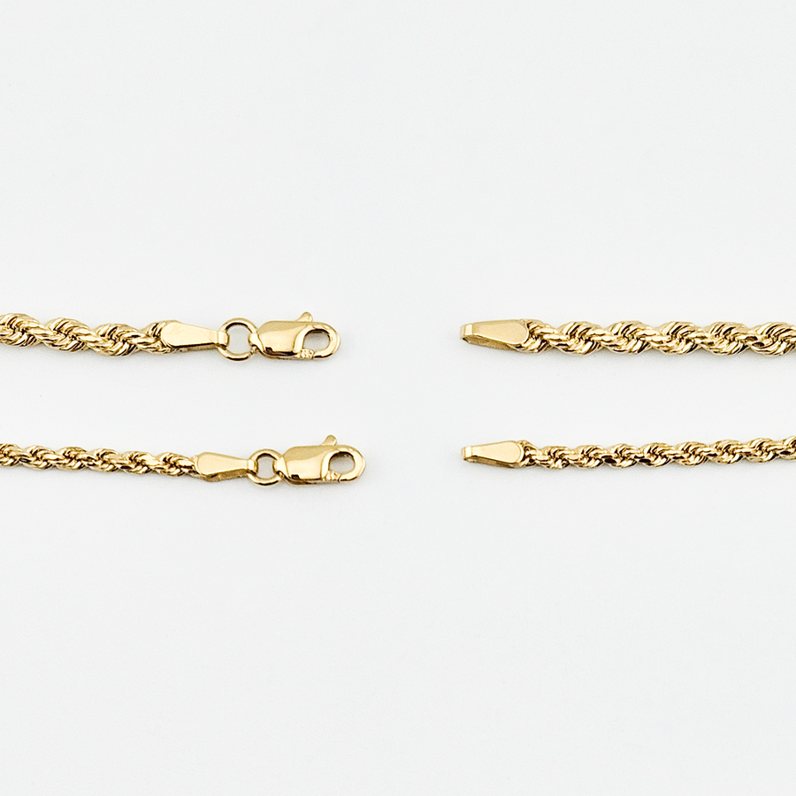 10K Real Solid Gold Rope Chain