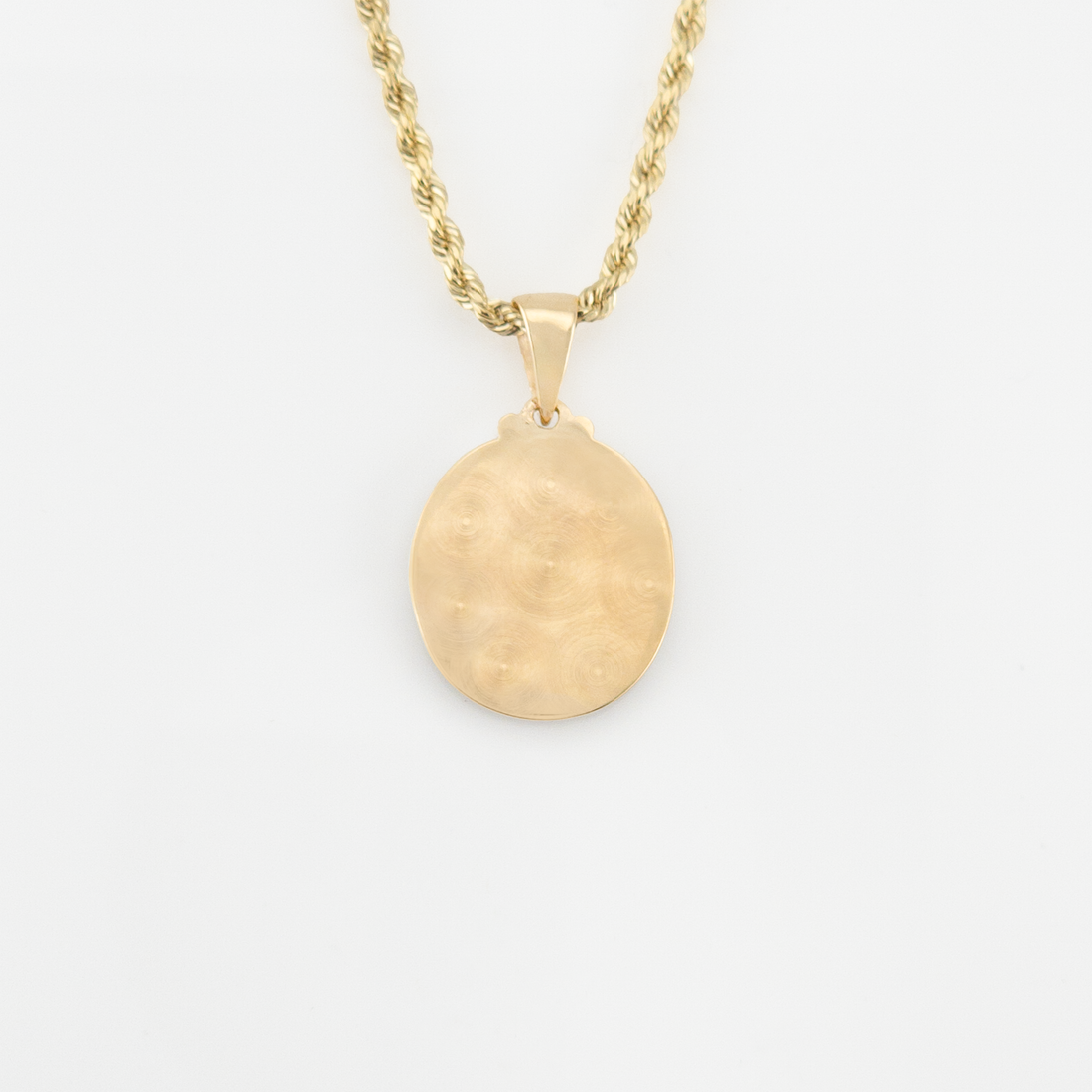 Photo Pendant | Small Oval Plain Design • 10K 14K Solid Gold or White Silver
