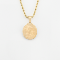 Photo Pendant | Small Oval Plain Design • 10K 14K Solid Gold or White Silver