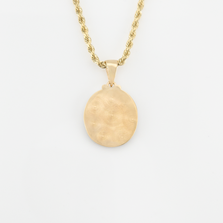Photo Pendant | Small Oval Plain Design • 10K 14K Solid Gold or White Silver