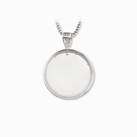 Photo Pendant | 40mm 1.5-inch Round with CZ Stones All Around • 925 Sterling Silver