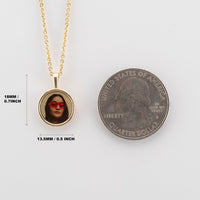 Photo Pendant | Mini Round Plain Design • 10K 14K 18K Solid Gold or White Silver