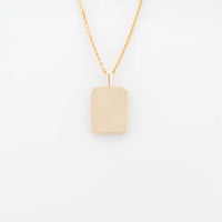 Photo Pendant | Mini Rectangle Design with Diamonds • 10K 14K 18K Solid Gold or White Silver