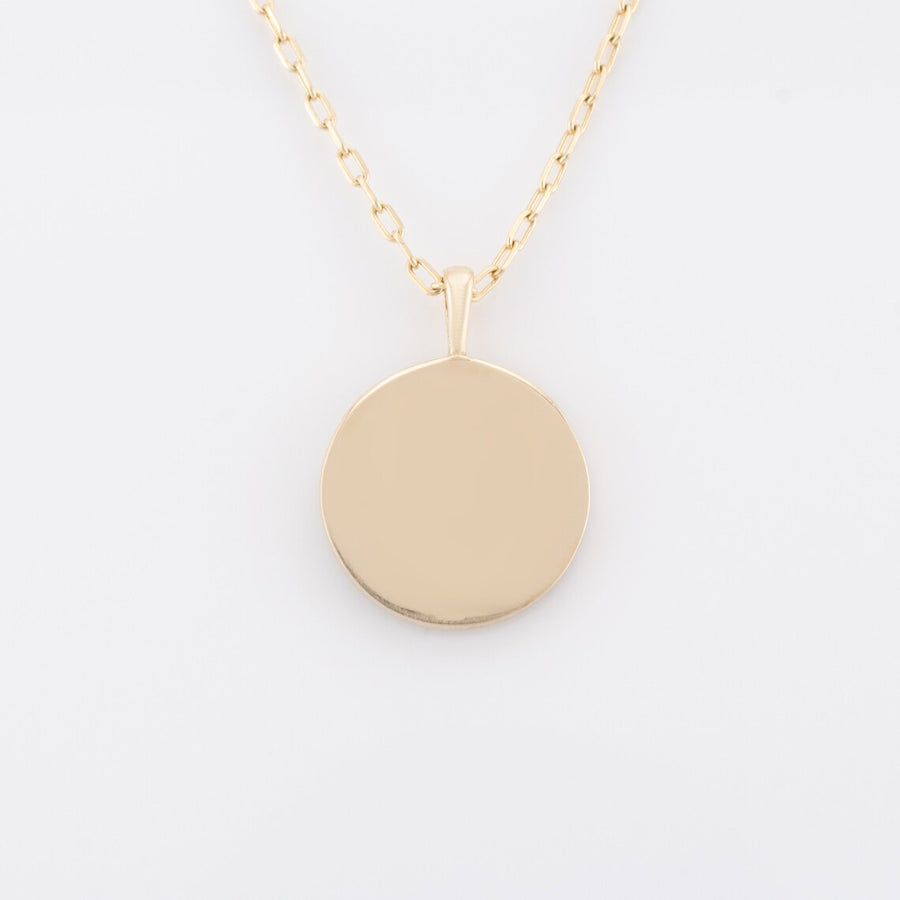 Photo Pendant | Mini Round Design with Diamonds • 10K 14K 18K Solid Gold or White Silver