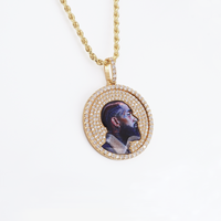 Photo Pendant | Natural Diamond/Real Diamond Background • Custom Cut • With Size Options • 14K Solid Gold