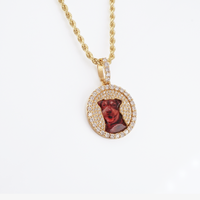 Photo Pendant | Natural Diamond/Real Diamond Background • Custom Cut • With Size Options • 14K Solid Gold