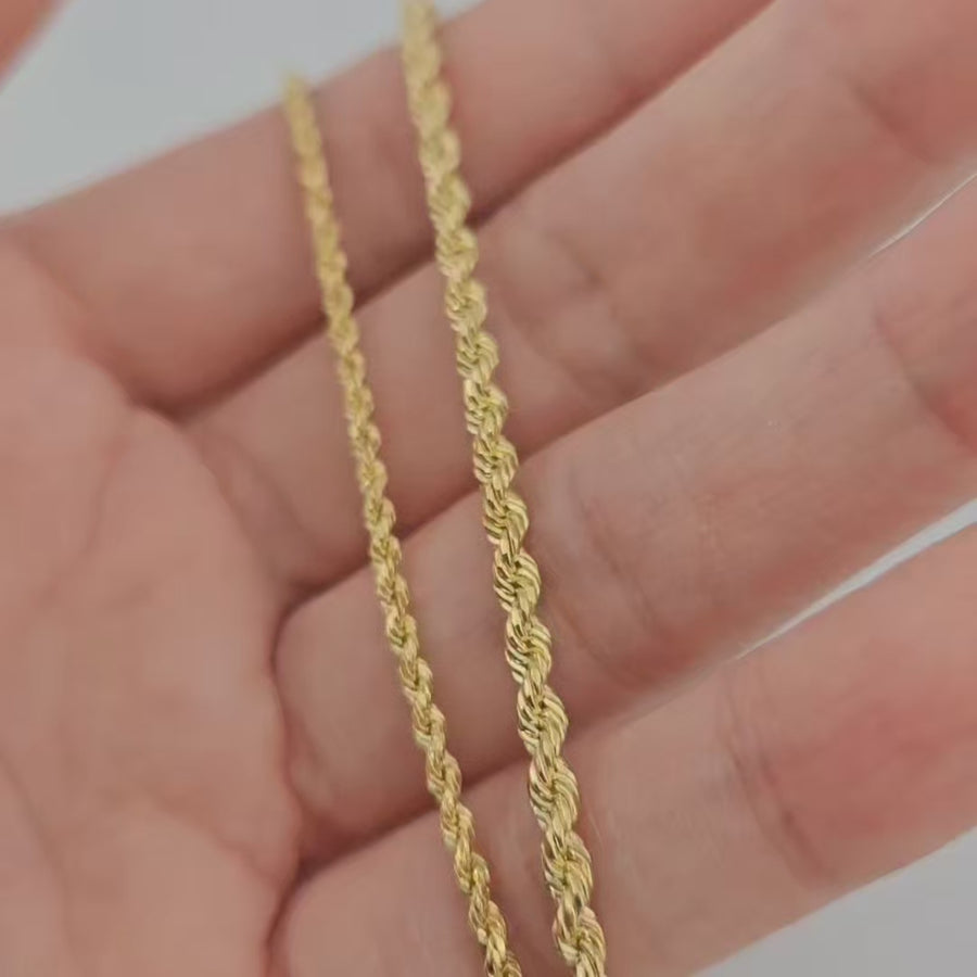 10K Real Solid Gold Rope Chain