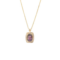 Photo Pendant | Dainty Rectangular Diamond Cut • With Chain Options • 14K Solid Gold