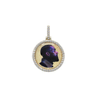 Photo Pendant | 20mm Small Round Design with Natural Diamonds • 14K Solid Gold