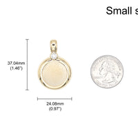 Photo Pendant | Thick Circle Design • Single Natural Diamond (with Color & Size Options) • 14K Solid Gold