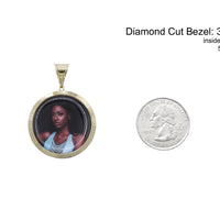 Photo Pendant | Fluted Bezel Design • Lightweight • 14K Solid Gold