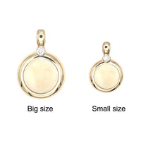 Photo Pendant | Thick Circle Design • Single Natural Diamond (with Color & Size Options) • 14K Solid Gold