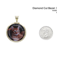 Photo Pendant | Fluted Bezel Design • Lightweight • 14K Solid Gold