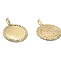 Photo Pendant | Unique Rope Design with Natural Diamonds All Around (with Color & Size Options) • 14K Solid Gold