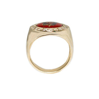 Photo Ring for Men | Oval with Natural Diamonds (0.66ct) • Silver, 10K, 14K or 18K Gold Options