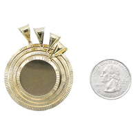 Photo Pendant | Fluted Bezel Design • Lightweight • 14K Solid Gold