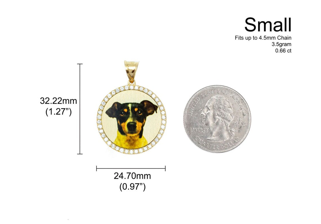 Photo Pendant | Lightweight Round Design with Natural Diamonds • With Size Options • 14K Solid Gold