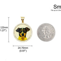 Photo Pendant | Lightweight Round Design with Natural Diamonds • With Size Options • 14K Solid Gold