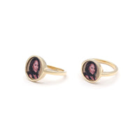 Photo Ring | Simple Round Design • 10K, 14K, 18K, Silver & Color Options