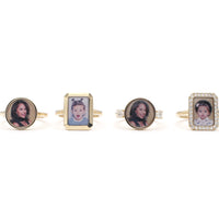 Photo Ring | Simple Round Design • 10K, 14K, 18K, Silver & Color Options