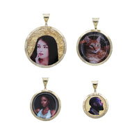 Photo Pendant | Fluted Bezel Design • Lightweight • 14K Solid Gold