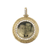 Photo Pendant | Designed Rim with Natural Diamonds (with 10K, 14K & Color Options)