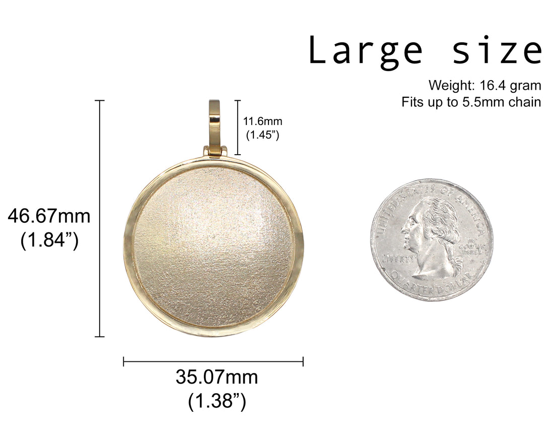 Photo Pendant | Mediumweight Basic Circle Design • With 10K, 14K, & Size Options