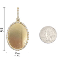 Photo Pendant | Large Oval Design with Natural Diamonds (10K, 14K & Color Options)