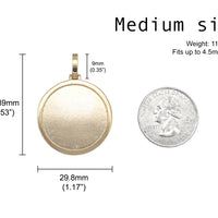 Photo Pendant | Mediumweight Basic Circle Design • With 10K, 14K, & Size Options