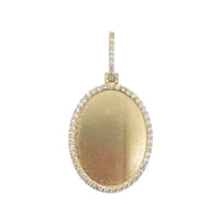 Photo Pendant | Large Oval Design with Natural Diamonds (10K, 14K & Color Options)