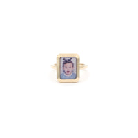 Photo Ring | Simple Rectangular Design • 10K, 14K, 18K, Silver & Color Options