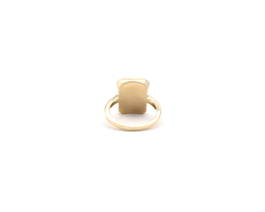 Photo Ring | Rectangular Design with Natural Diamonds • 10K, 14K, 18K & Color Options