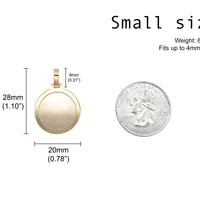 Photo Pendant | Mediumweight Basic Circle Design • With 10K, 14K, & Size Options